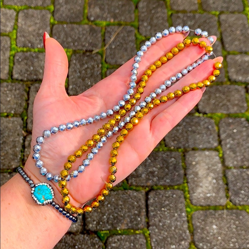 2 stands of Hematite 6mm